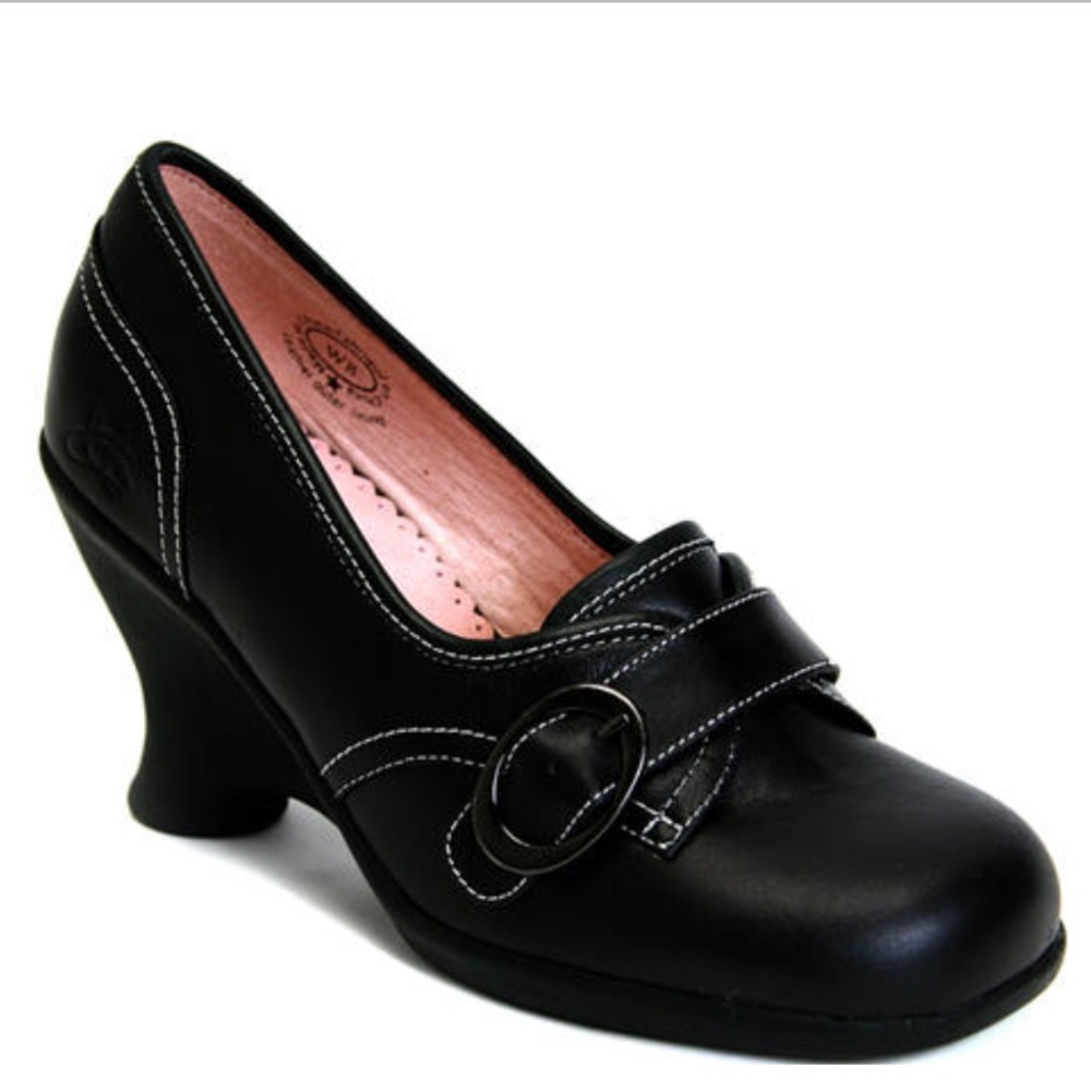 John Fluevog Black Wedges